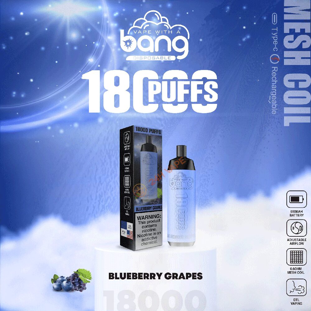Bang Crown Bar 18000 Puffs 0% 2% 3% 5% Nicotine Leather Disposable Vape Pen in Bang Crown Bar 18000 flavor