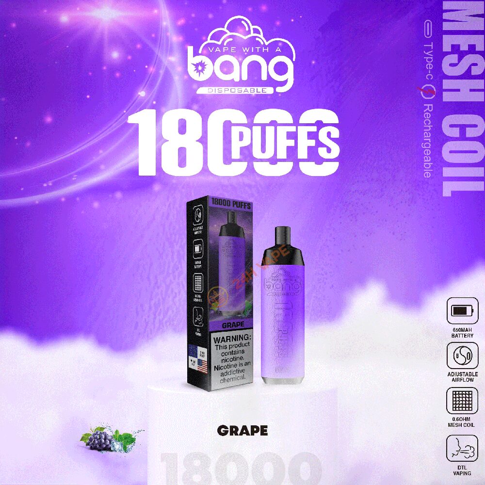 Bang Crown Bar 18000 Puffs 0% 2% 3% 5% Nicotine Leather Disposable Vape Pen in Bang Crown Bar 18000 flavor