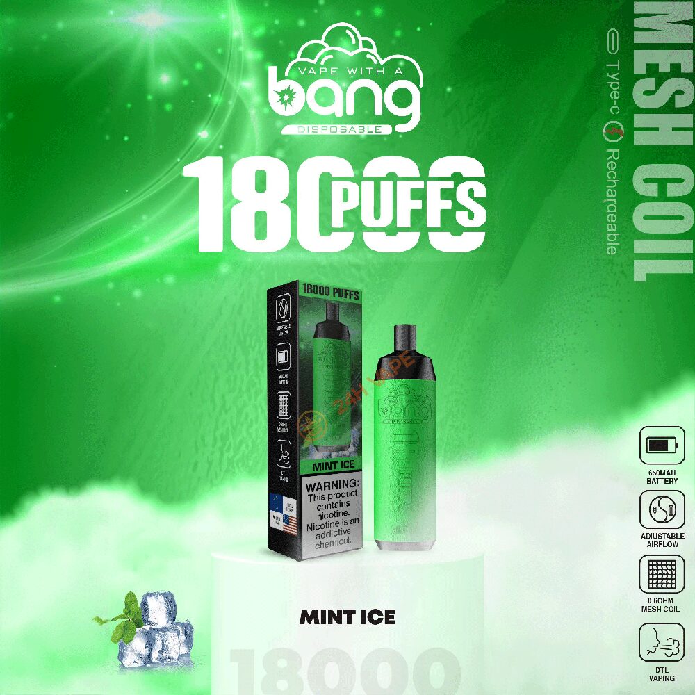 Bang Crown Bar 18000 Puffs 0% 2% 3% 5% Nicotine Leather Disposable Vape Pen in Bang Crown Bar 18000 flavor