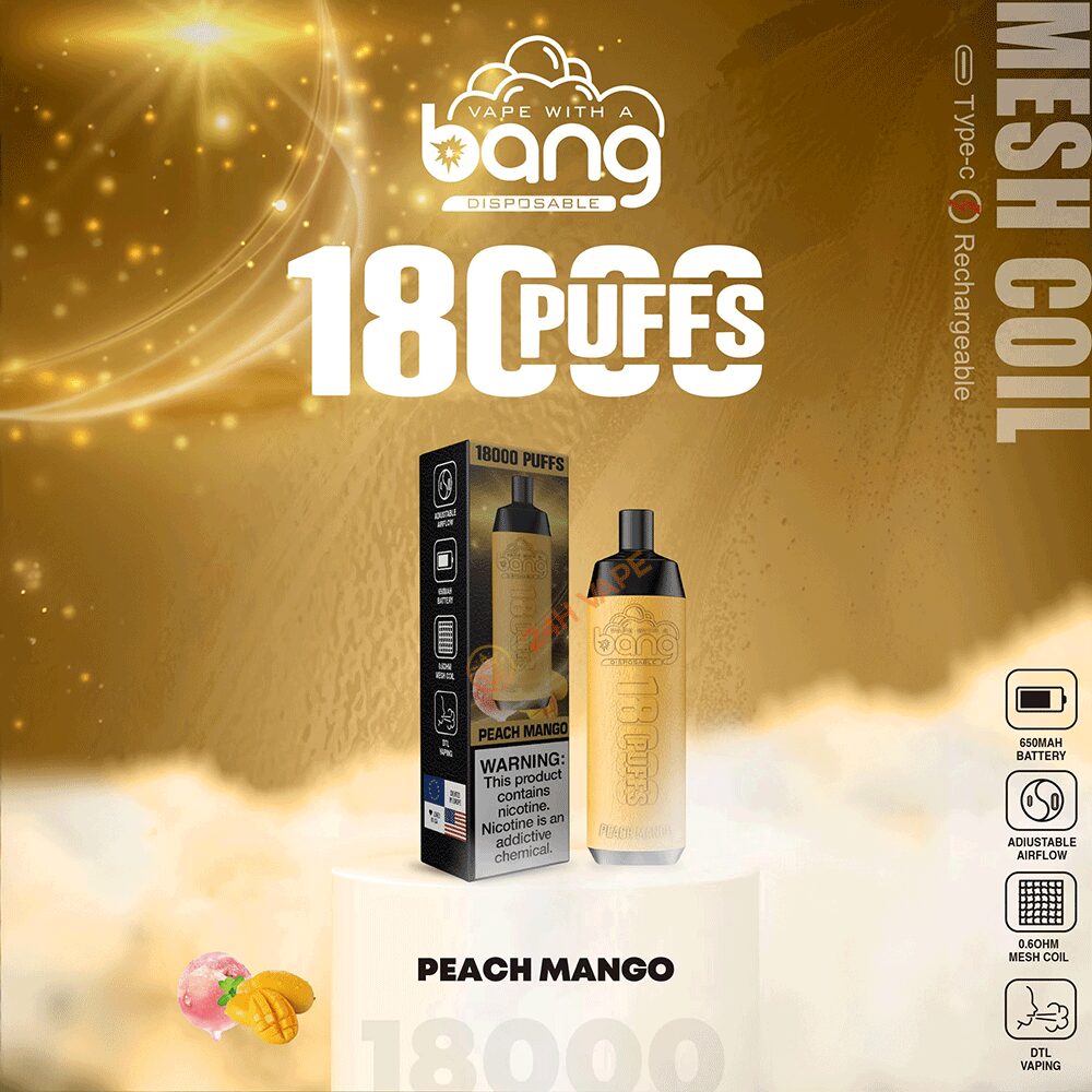 Bang Crown Bar 18000 Puffs 0% 2% 3% 5% Nicotine Leather Disposable Vape Pen in Bang Crown Bar 18000 flavor