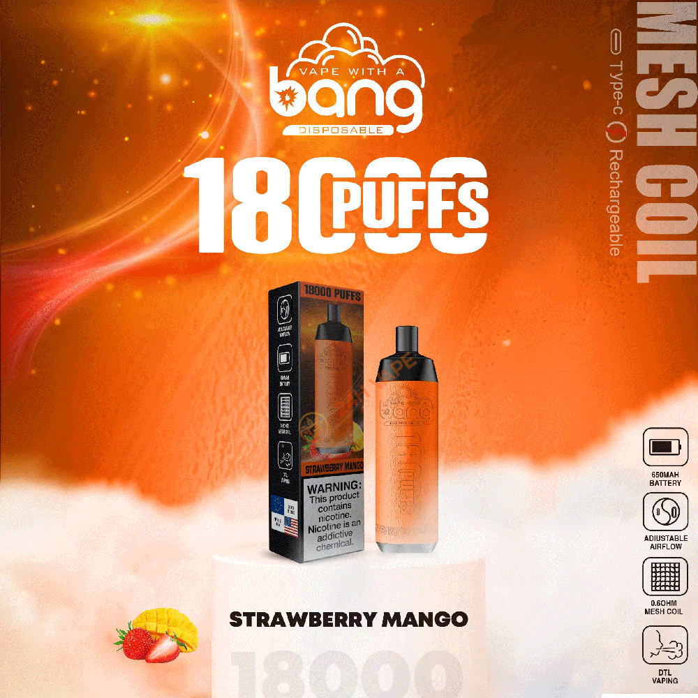Bang Crown Bar 18000 Puffs 0% 2% 3% 5% Nicotine Leather Disposable Vape Pen in Bang Crown Bar 18000 flavor