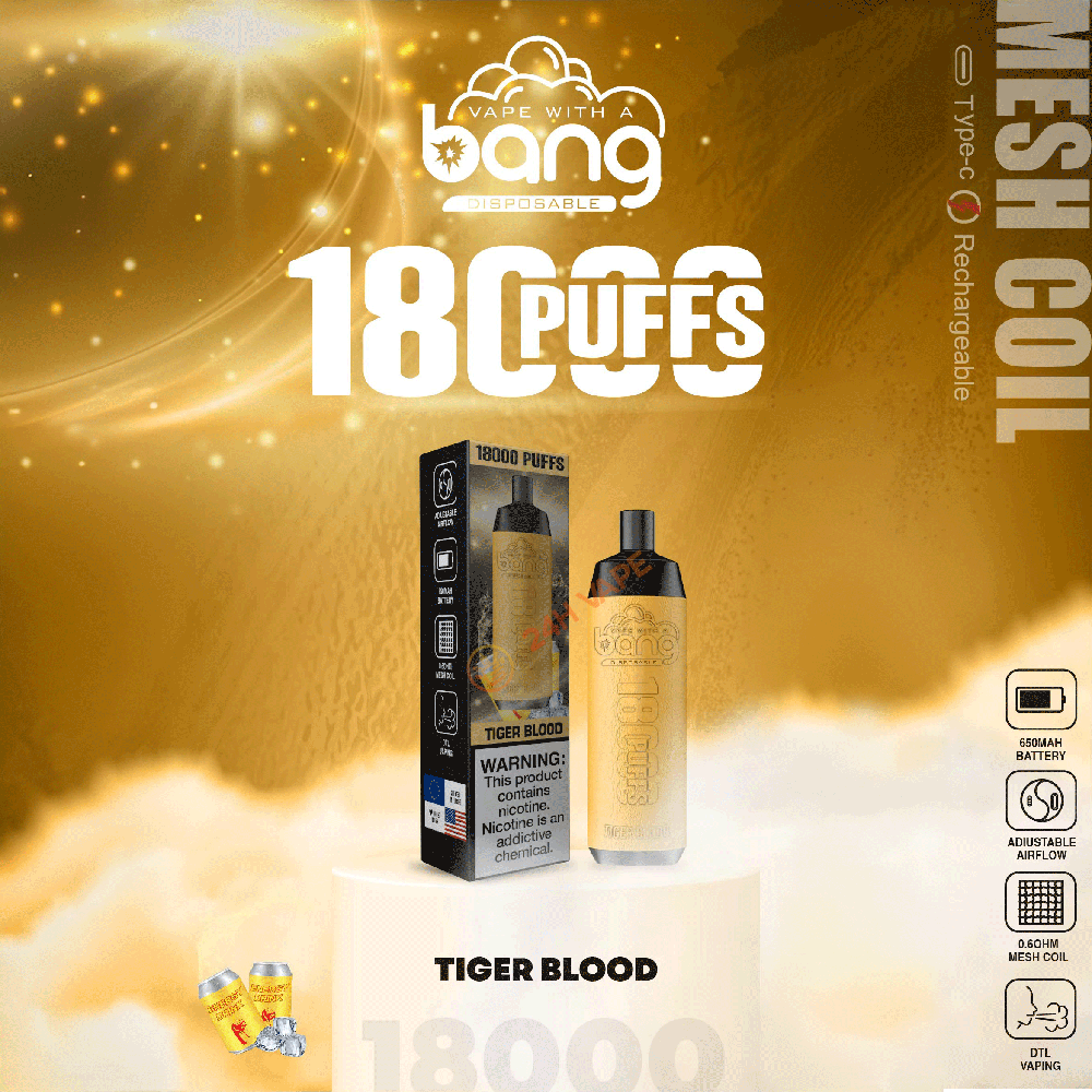 Bang Crown Bar 18000 Puffs 0% 2% 3% 5% Nicotine Leather Disposable Vape Pen in Bang Crown Bar 18000 flavor
