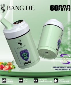 Bang DE 60000 60k Puffs 3 in 1 Flavors Rechargeable LCD Display Disposable Vape in Strawberry Mango & Strawberry Kiwi flavor