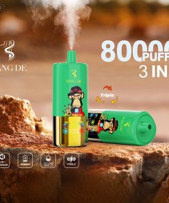 Bang DE 80000 80k Puffs 3 in 1 Flavors Rechargeable LCD Display Disposable Vape in Black Dragon Ice & Sour Mango Pineapple & Red Bull flavor