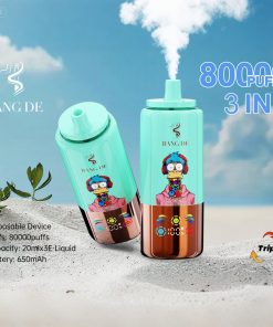 Bang DE 80000 80k Puffs 3 in 1 Flavors Rechargeable LCD Display Disposable Vape in Blueberry Raspberry & Strawberry Vanilla Coke & Mixed Berry flavor