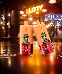 Bang DE 80000 80k Puffs 3 in 1 Flavors Rechargeable LCD Display Disposable Vape in Blueberry Razz & Strawberry Banana & Pineapple Coconut flavor