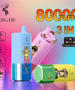 Bang DE 80000 80k Puffs 3 in 1 Flavors Rechargeable LCD Display Disposable Vape product image