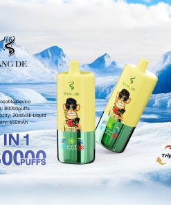Bang DE 80000 80k Puffs 3 in 1 Flavors Rechargeable LCD Display Disposable Vape in Strawberry Watermelon & Mixed Berry & Lemon Peach flavor