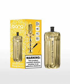 Bang E-Shisha Head 42000 42K Puffs Gold LED Display Disposable Vape in Blueberry Raspberry flavor