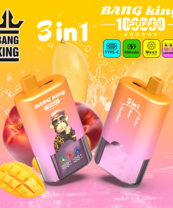 Bang King 100000 100K Puffs 3 In 1 Flavors Rechargeable LED Display Disposable Vape in Peach / Mango / Peach Mango flavor