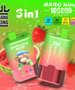 Bang King 100000 100K Puffs 3 In 1 Flavors Rechargeable LED Display Disposable Vape in Strawberry / Watermelon / Strawberry Watermelon flavor