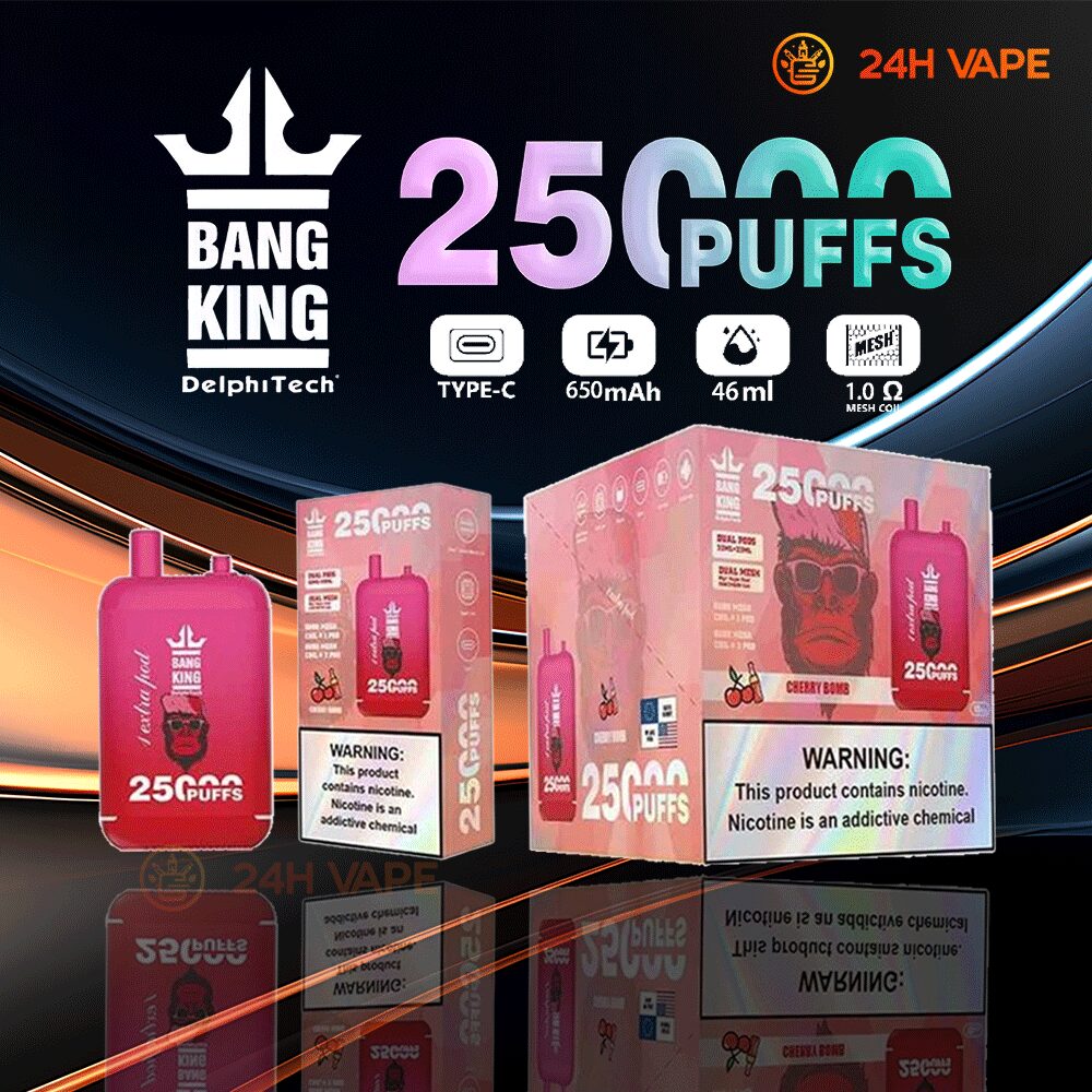 Bang King 25000 Puffs 0% 2% 3% 5% Nicotine Double Warehouser Disposable Vape Pod in Bang King 25000 flavor