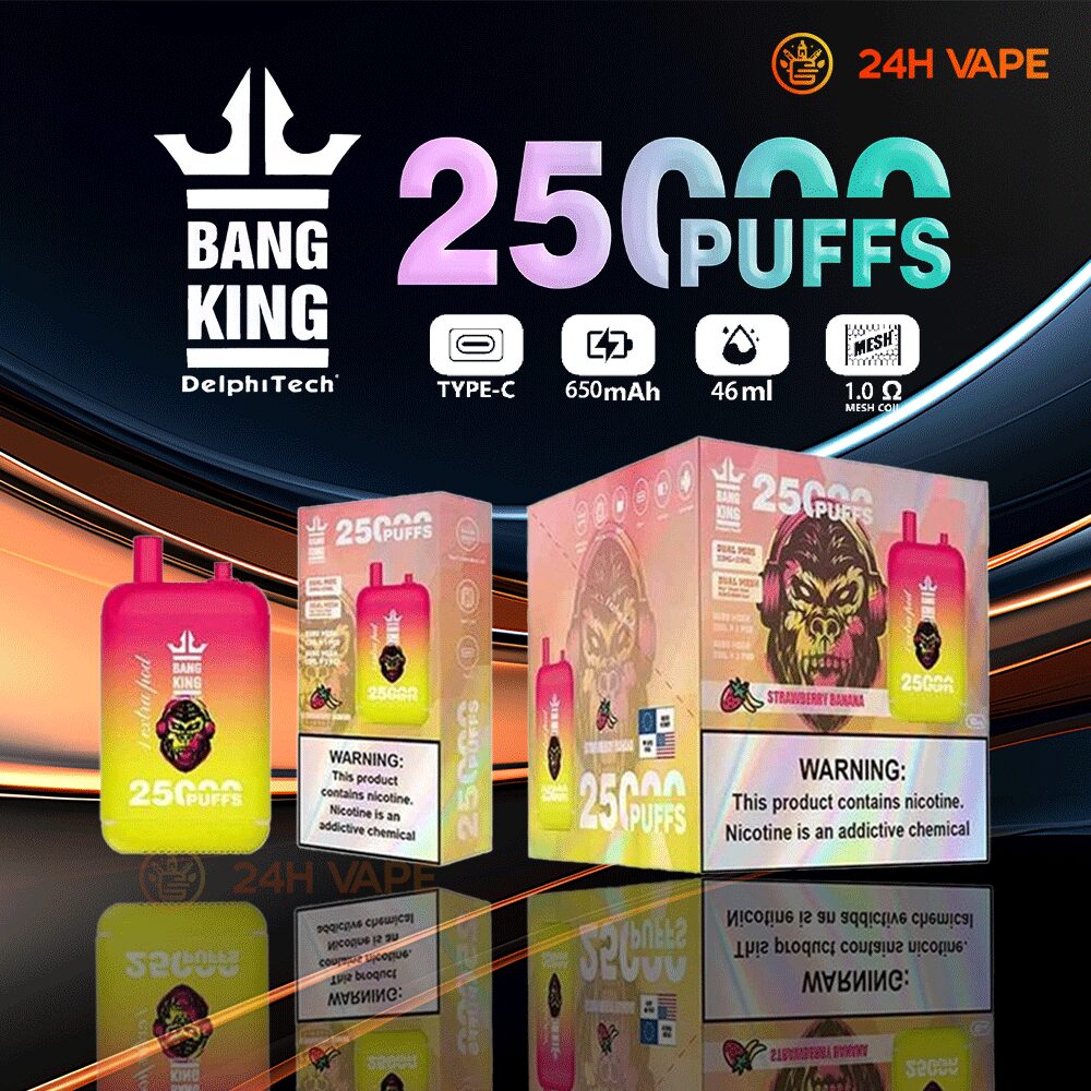 Bang King 25000 Puffs 0% 2% 3% 5% Nicotine Double Warehouser Disposable Vape Pod in Bang King 25000 flavor