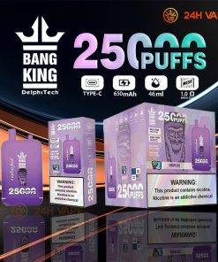 Bang King 25000 Puffs 0% 2% 3% 5% Nicotine Double Warehouser Disposable Vape Pod in Bang King 25000 flavor