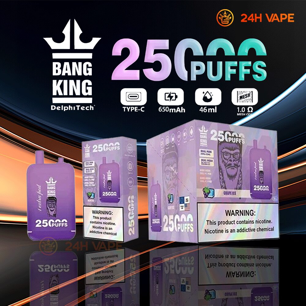 Bang King 25000 Puffs 0% 2% 3% 5% Nicotine Double Warehouser Disposable Vape Pod in Bang King 25000 flavor