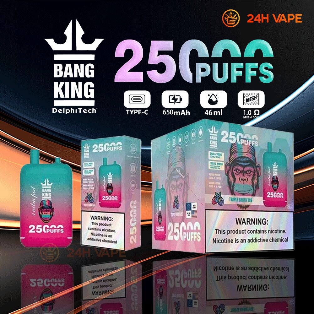 Bang King 25000 Puffs 0% 2% 3% 5% Nicotine Double Warehouser Disposable Vape Pod in Bang King 25000 flavor