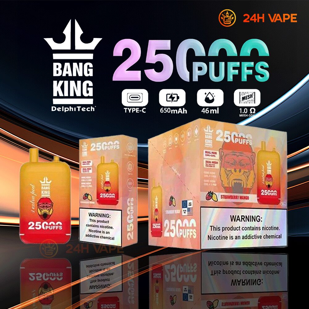 Bang King 25000 Puffs 0% 2% 3% 5% Nicotine Double Warehouser Disposable Vape Pod in Bang King 25000 flavor