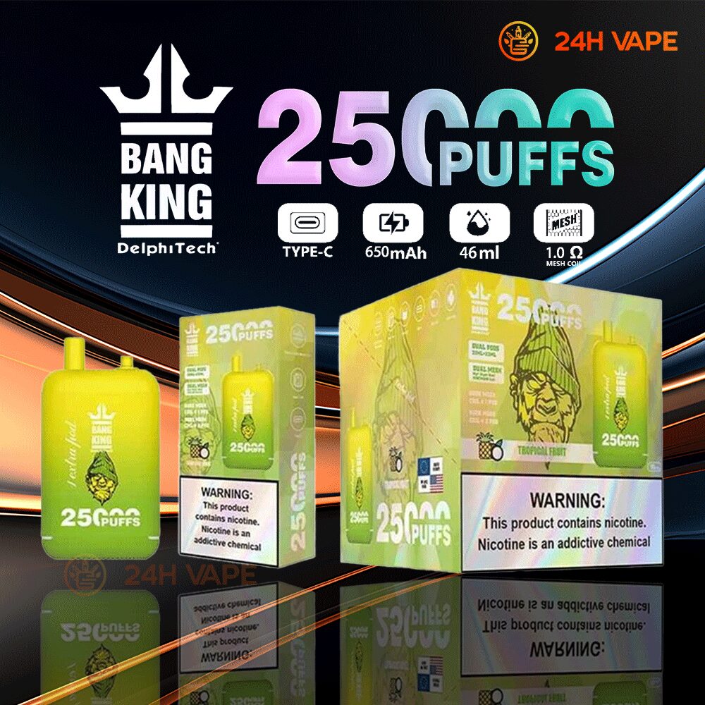 Bang King 25000 Puffs 0% 2% 3% 5% Nicotine Double Warehouser Disposable Vape Pod in Bang King 25000 flavor