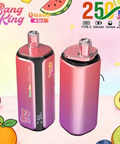 Bang King 250000 250K Puffs 4 In 1 Flavors Rechargeable LED Display Disposable Vape in Lemon Lime & Watermelon Ice & Black Ice Dragon Fruit Strawberry &