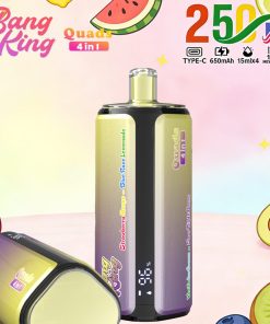 Bang King 250000 250K Puffs 4 In 1 Flavors Rechargeable LED Display Disposable Vape in Strawberry Mango & Blue Razz Lemonade & Vanilla Ice Cream & Sour