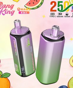 Bang King 250000 250K Puffs 4 In 1 Flavors Rechargeable LED Display Disposable Vape in Vanilla Cola & Lemon Peach & Strawberry Raspberry Cherry Ice &
