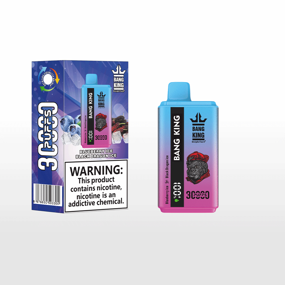 Bang 30000 30k Puffs 0% 2% 3% 5% Nicotine Double Taste LCD Display Disposable Vape in Blueberry Ice & Black Dragon Ice flavor