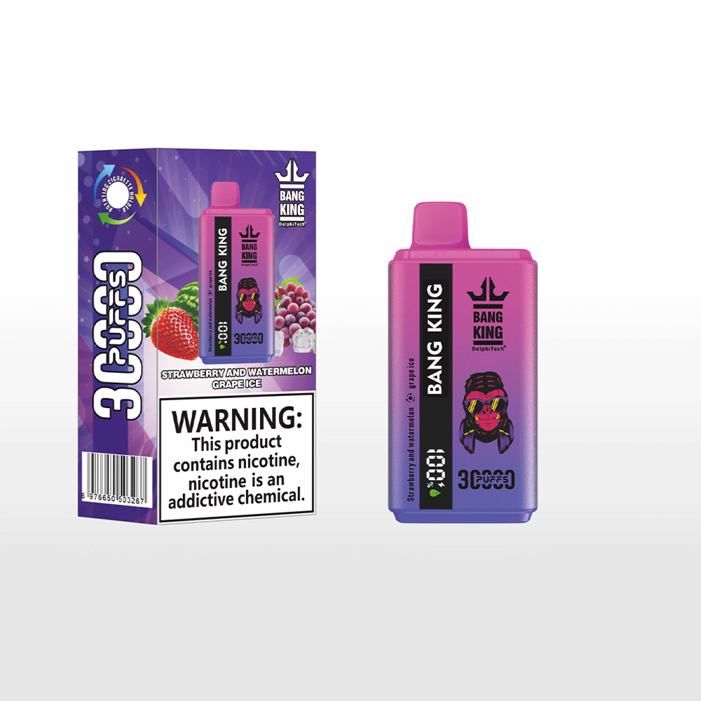 Bang 30000 30k Puffs 0% 2% 3% 5% Nicotine Double Taste LCD Display Disposable Vape in Strawberry and Watermelon & Grape Ice flavor