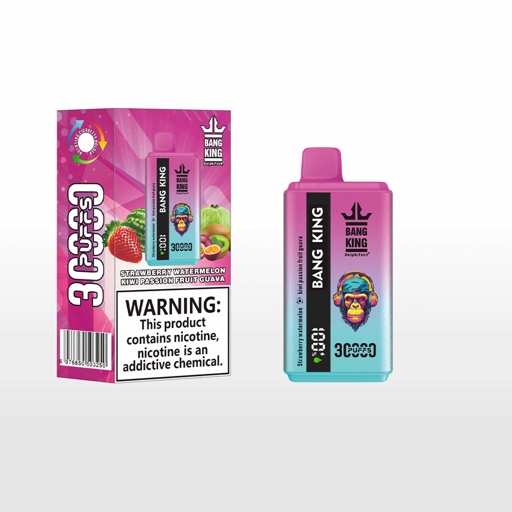 Bang 30000 30k Puffs 0% 2% 3% 5% Nicotine Double Taste LCD Display Disposable Vape in Strawberry Watermelon & Kiwi Passion Fruit Guava flavor