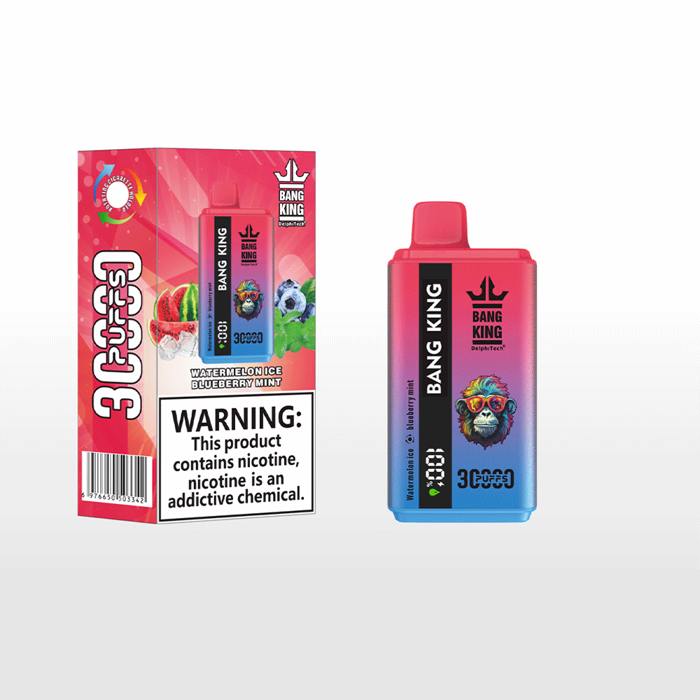 Bang 30000 30k Puffs 0% 2% 3% 5% Nicotine Double Taste LCD Display Disposable Vape in Watermelon Ice & Blueberry Mint flavor