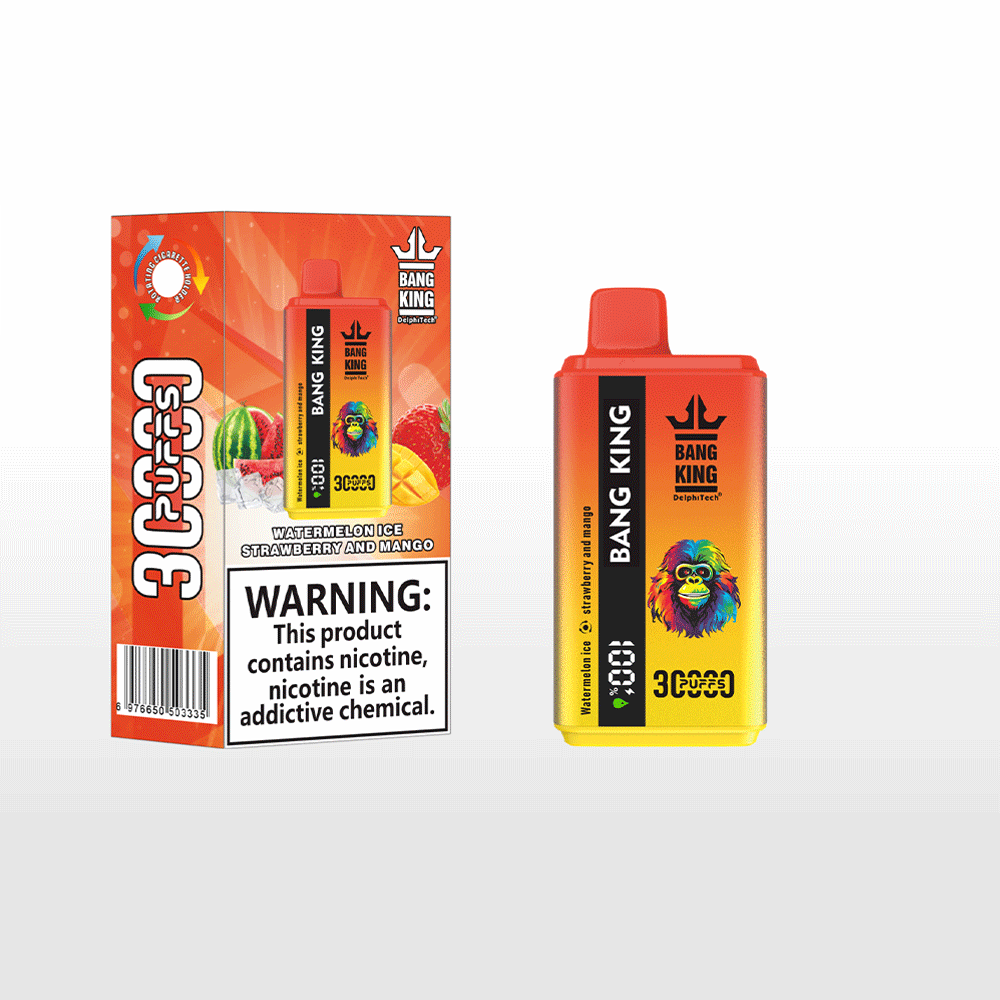 Bang 30000 30k Puffs 0% 2% 3% 5% Nicotine Double Taste LCD Display Disposable Vape in Watermelon Ice & Strawberry and Mango flavor