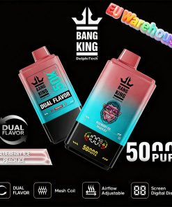 Bang King 50000 50k Puffs Dual Flavors LED Display Disposable Vape EU Warehouse in bang king 50k blueberry ice peach ice flavor