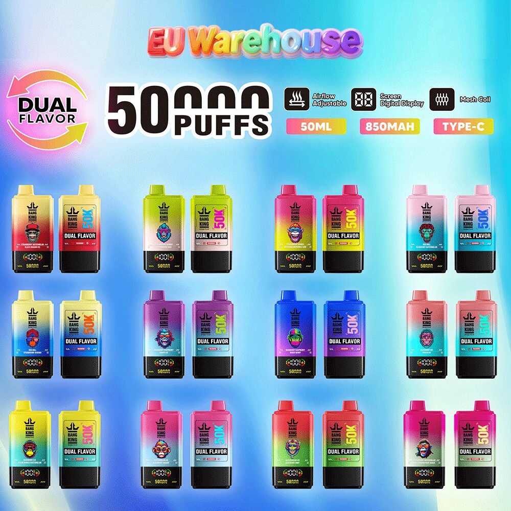 Bang King 50000 50k Puffs Dual Flavors LED Display Disposable Vape EU Warehouse flavor options image