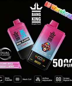 Bang King 50000 50k Puffs Dual Flavors LED Display Disposable Vape EU Warehouse in bang king 50k watermelon blueberry cherry flavor