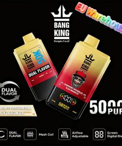 Bang King 50000 50k Puffs Dual Flavors LED Display Disposable Vape EU Warehouse in Strawberry Watermelon & Black Dragon Ice flavor