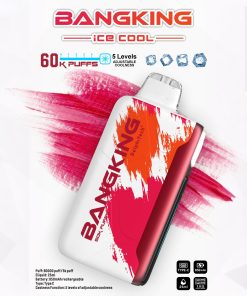 Bang King Ice Cool 60000 60K Puffs Adjustable Ice level LED Display Disposable Vape in Cherry Strazz flavor