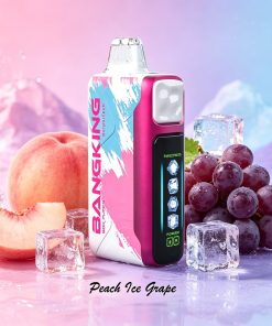 Bang King Ice Cool 60000 60K Puffs Adjustable Ice Level LED Display Disposable Vape Japan warehouse in Peach Ice flavor