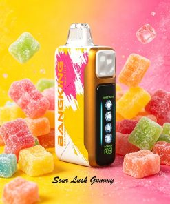 Bang King Ice Cool 60000 60K Puffs Adjustable Ice Level LED Display Disposable Vape Japan warehouse in Sour Lush Gummy flavor