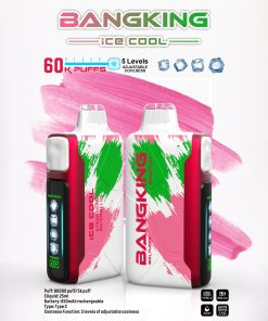 Bang King Ice Cool 60000 60K Puffs Adjustable Ice level LED Display Disposable Vape in Strawberry Watermelon flavor