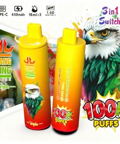 Bang King Triple 100000 100K Puffs 3 in 1 Flavors Rechargeable Disposable Vape in Watermelon + Red Bull + Strawberry Kiwi flavor
