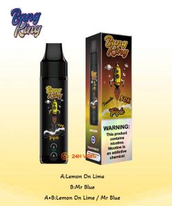 Bang King Triple 50000 50K Puffs 3 in 1 Flavors Rechargeable Disposable Vape in A:Lemon Lime/B:Mr Blue/A+B:Lemon Lime Mr Blue flavor