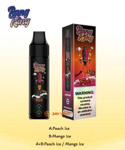 Bang King Triple 50000 50K Puffs 3 in 1 Flavors Rechargeable Disposable Vape in bang king triple 50000 50k peach ice mango ice flavor