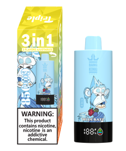 Bang King 85000 85k Puffs 3 in 1 Flavors Rechargeable LCD Display Disposable Vape in Pineapple Coconut & Strawberry Banana & Blue Razz flavor