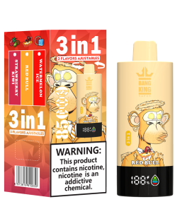 Bang King 85000 85k Puffs 3 in 1 Flavors Rechargeable LCD Display Disposable Vape in Watermelon & Red Bull & Strawberry Kiwi flavor
