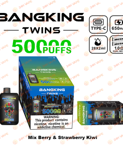 Bang King Twins 50000 50K Puffs 2% 3% 5% Nicotine Double Taste LED Display Disposable Vape in Random Mix flavor