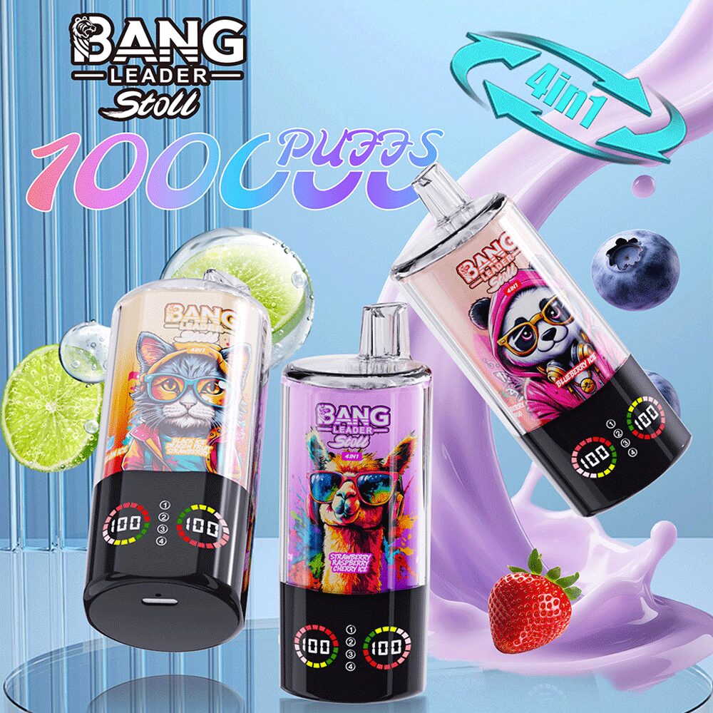 Bang Leader Stoll 100K 100000 Puffs 4 in 1 Flavors & Quad Mesh Coil LED Display Disposable Vape product image
