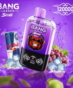 Bang Leader Stoll 120K 120000 Puffs Double Taste&Anti-Leak Design LED Display Disposable Vape in Red Energy & Grape Ice flavor