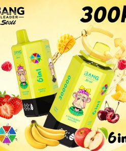 Bang Leader 300K 300000 Puffs 6 in 1 Flavors & 6 oil tanks Rechargeable LCD Display Disposable Vape EU Warehouse in bang leader 300k eu warehouse