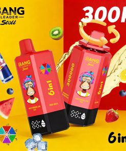 Bang Leader 300K 300000 Puffs 6 in 1 Flavors & 6 oil tanks Rechargeable LCD Display Disposable Vape EU Warehouse in bang leader 300k eu warehouse