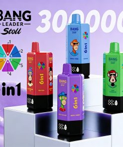 Bang Leader 300K 300000 Puffs 6 in 1 Flavors & 6 oil tanks Rechargeable LCD Display Disposable Vape EU Warehouse product image