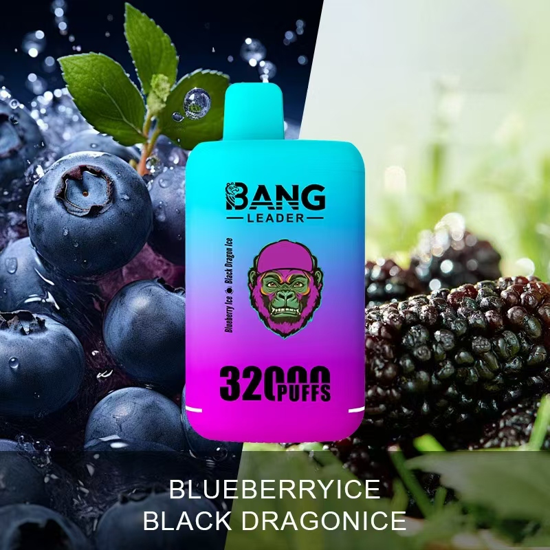 Bang Leader 32000 32k Puffs 0% 2% 3% 5% Nicotine Double Taste Disposable Vape in Blueberry Ice & Black Dragon Ice flavor